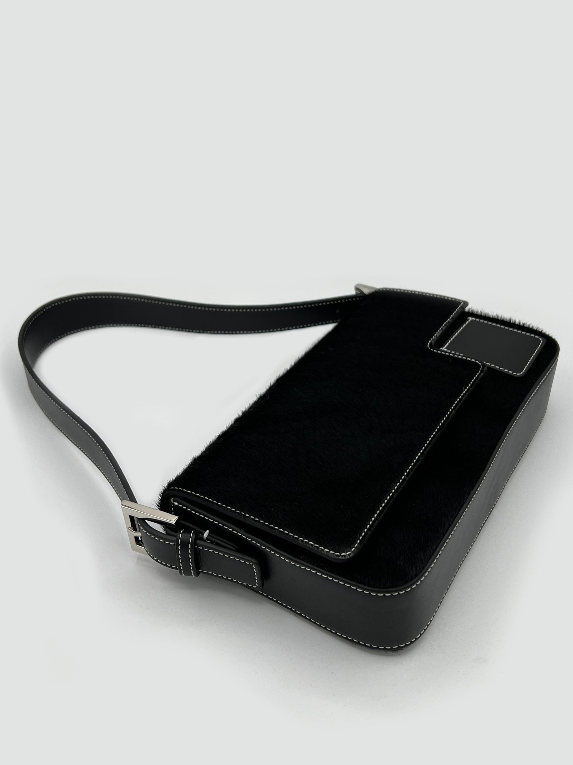 Baguette in Black Calf Hair - darahamarneh