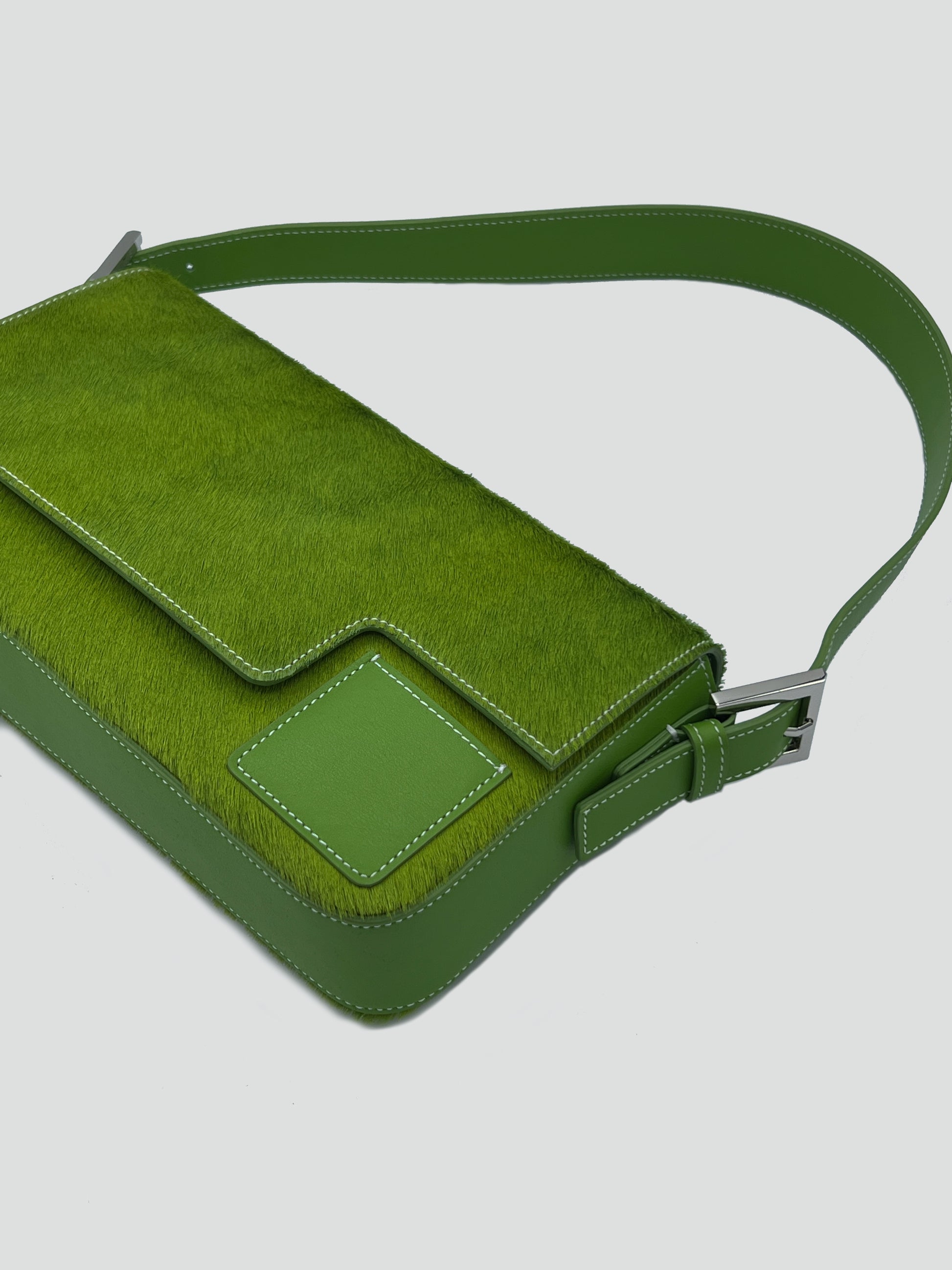 Baguette in Green Calf Hair - darahamarneh