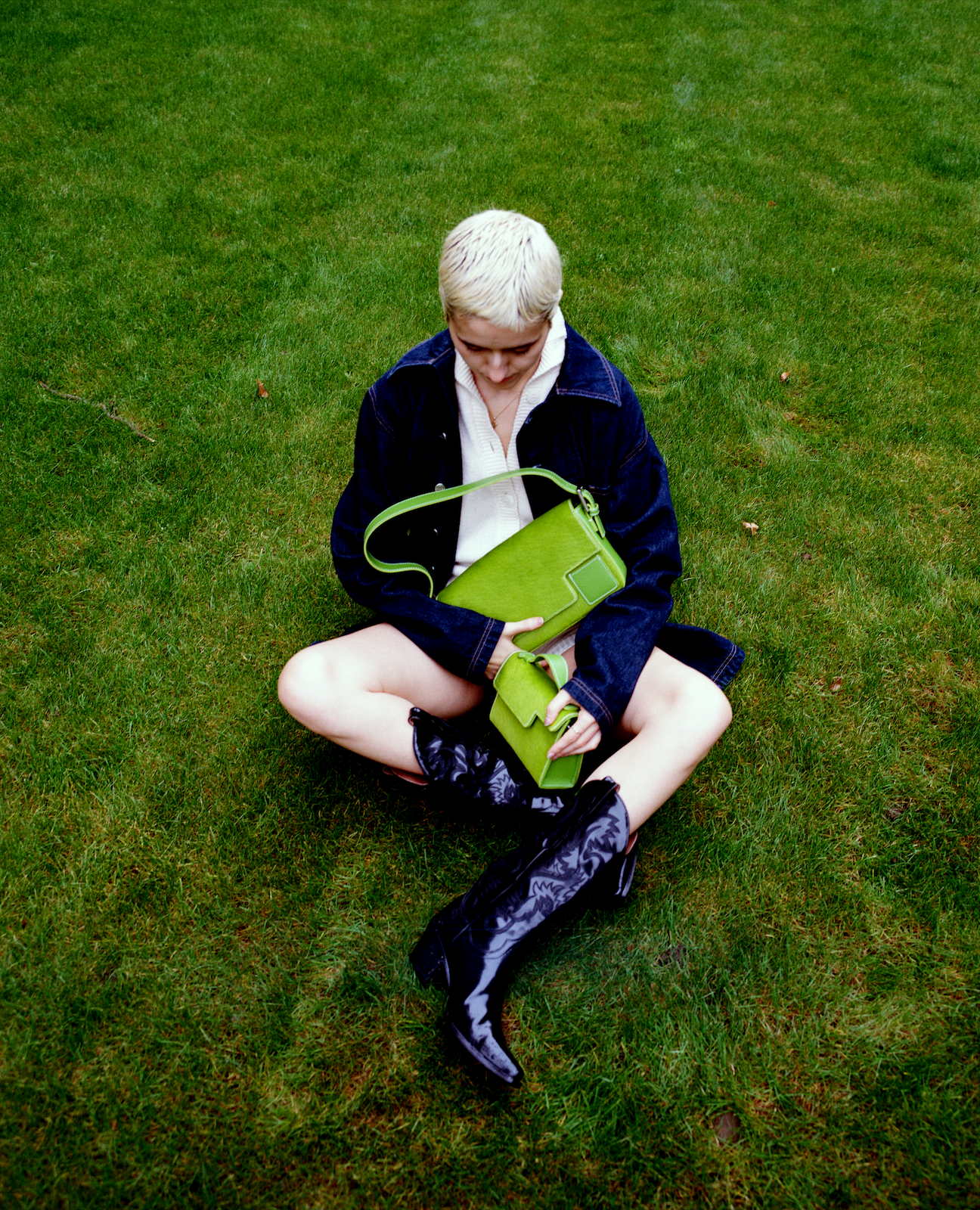 Baguette in Green Calf Hair - darahamarneh