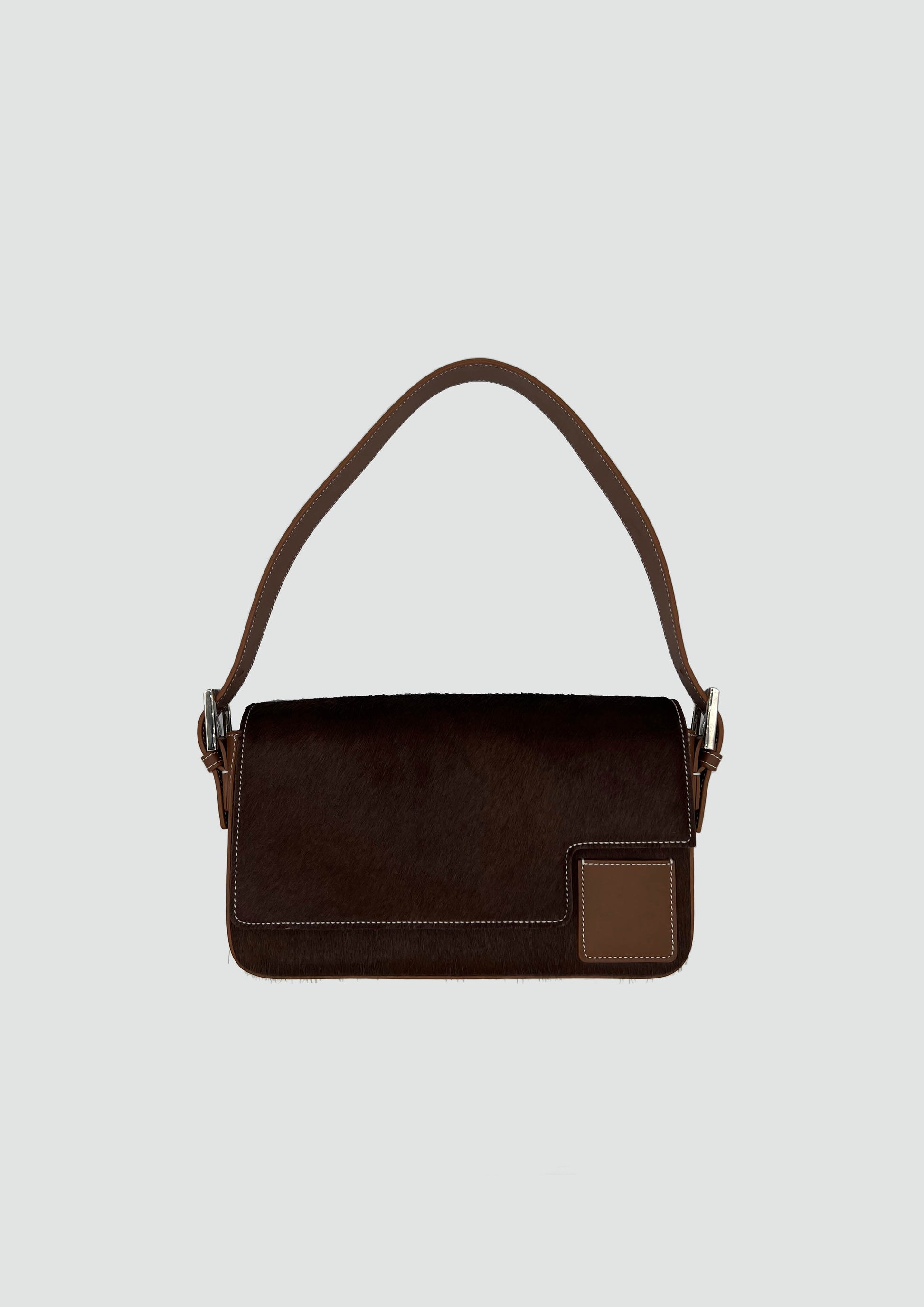 Baguette in Brown Calf Hair - darahamarneh