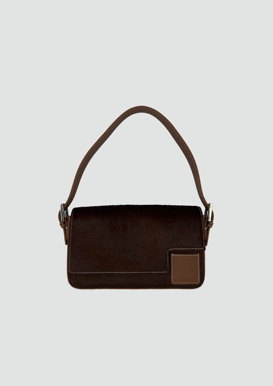 Baguette in Brown Calf Hair - darahamarneh
