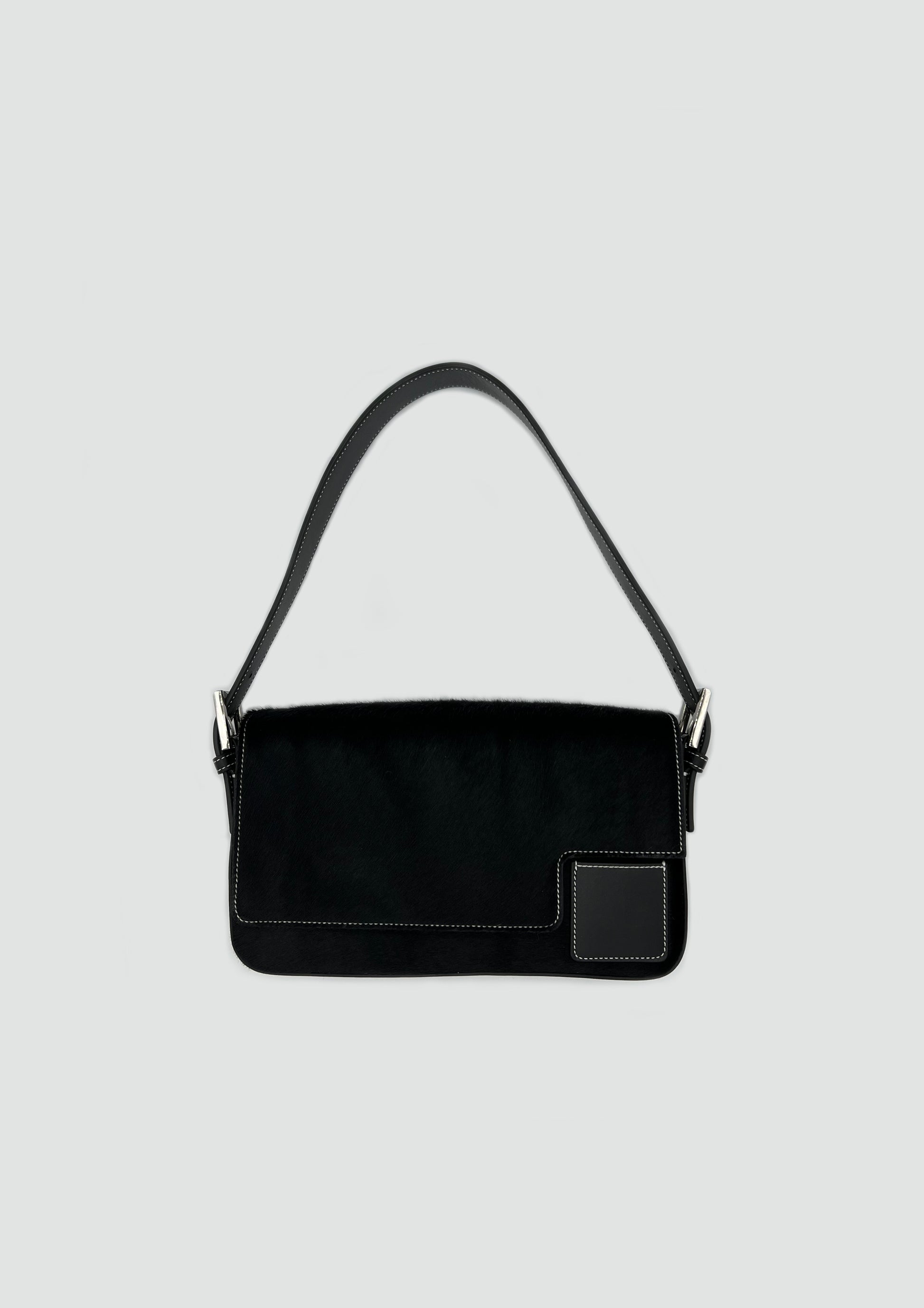 Baguette in Black Calf Hair - darahamarneh