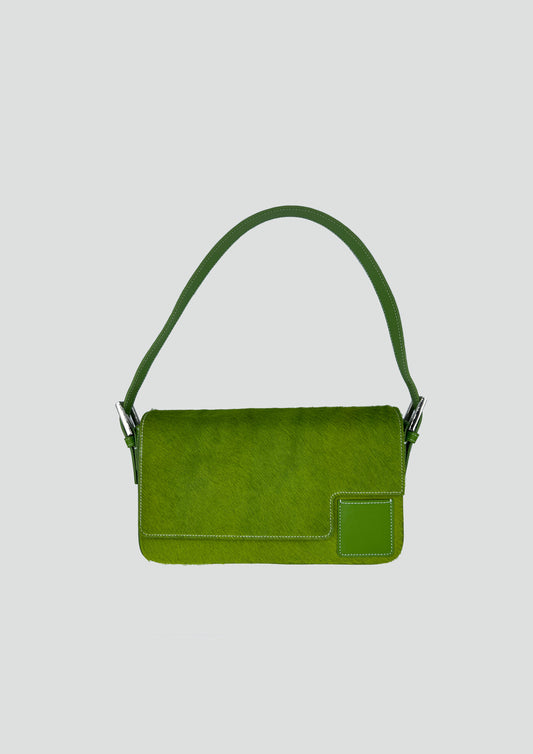Baguette in Green Calf Hair - darahamarneh