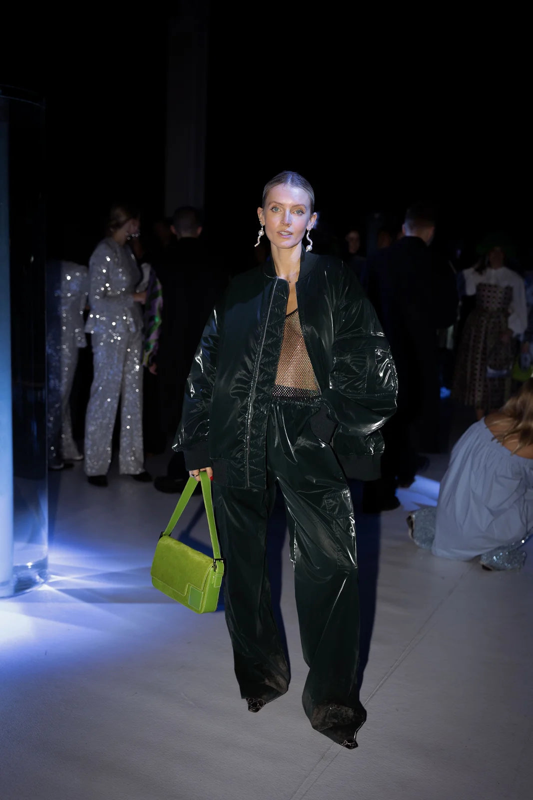 Baguette in Green Calf Hair - darahamarneh