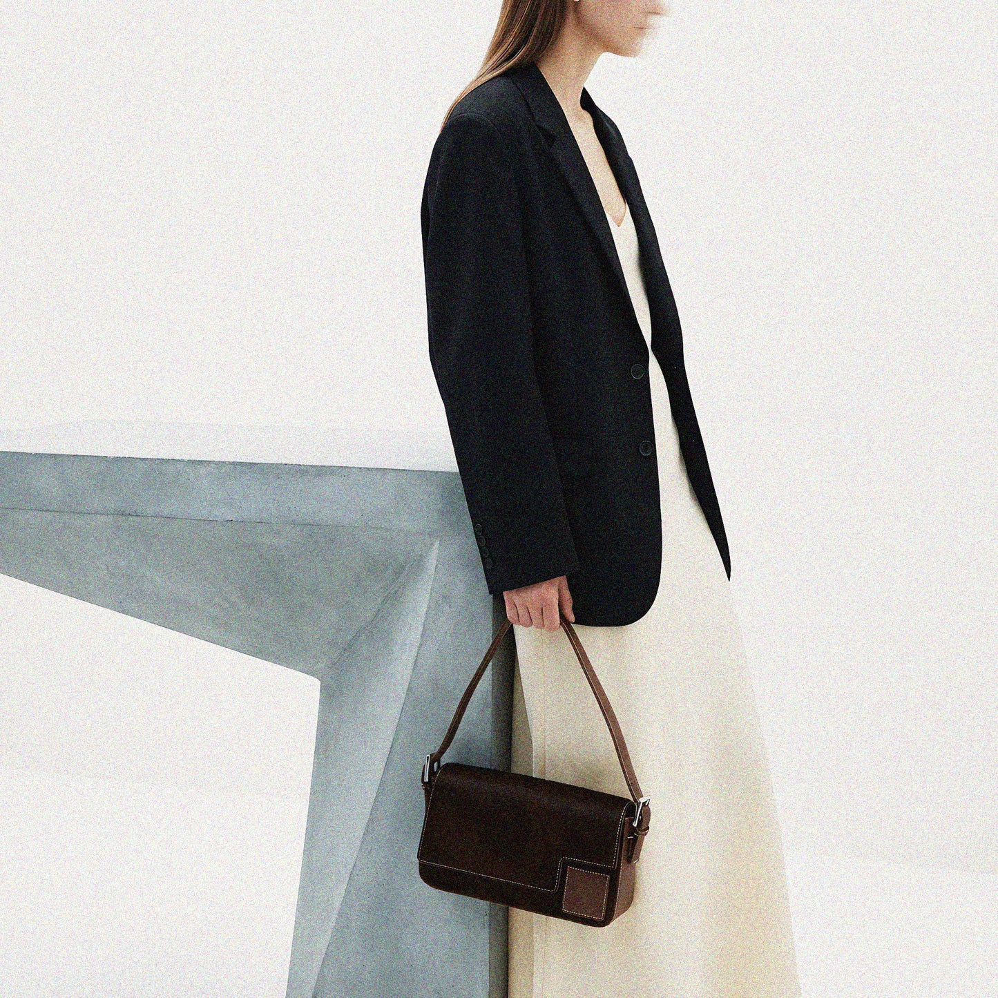 Baguette in Brown Calf Hair